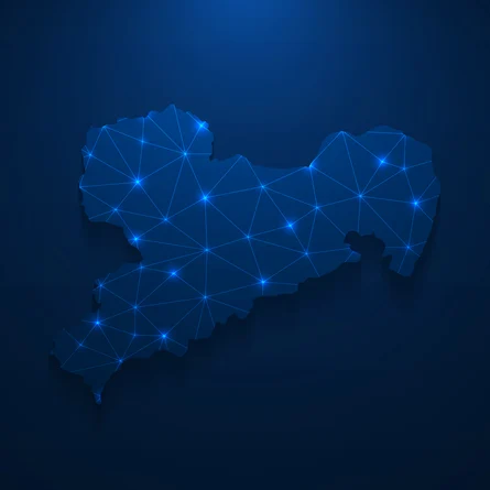 Karte des Freistaates Sachsen, digital erstellt