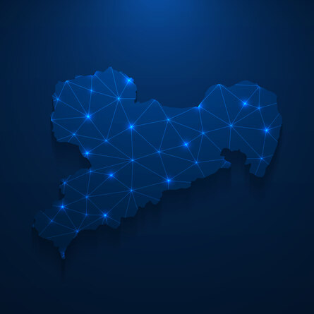 Karte des Freistaates Sachsen, digital erstellt